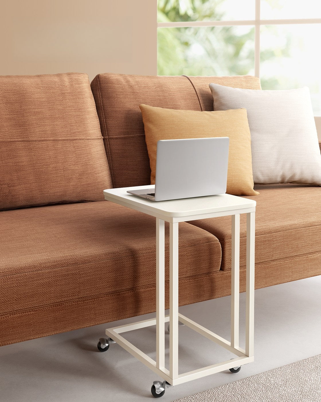 Vintage Snack Side Table With Metal Frame, C Shaped Sofa Side Table - product photo 09