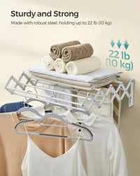 Wall Mounted Clothes Drying Rack Expandable 9 Rod Steel Airer – product view 7 | Amaraloft