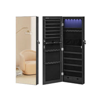 Wall Mounted Jewelry Armoire Cabinet With Mirror LED Lights – product view 4 | Amaraloft