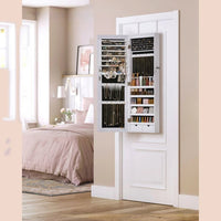 Wall Mounted Jewelry Armoire Cabinet With Mirror LED Lights – product view 5 | Amaraloft