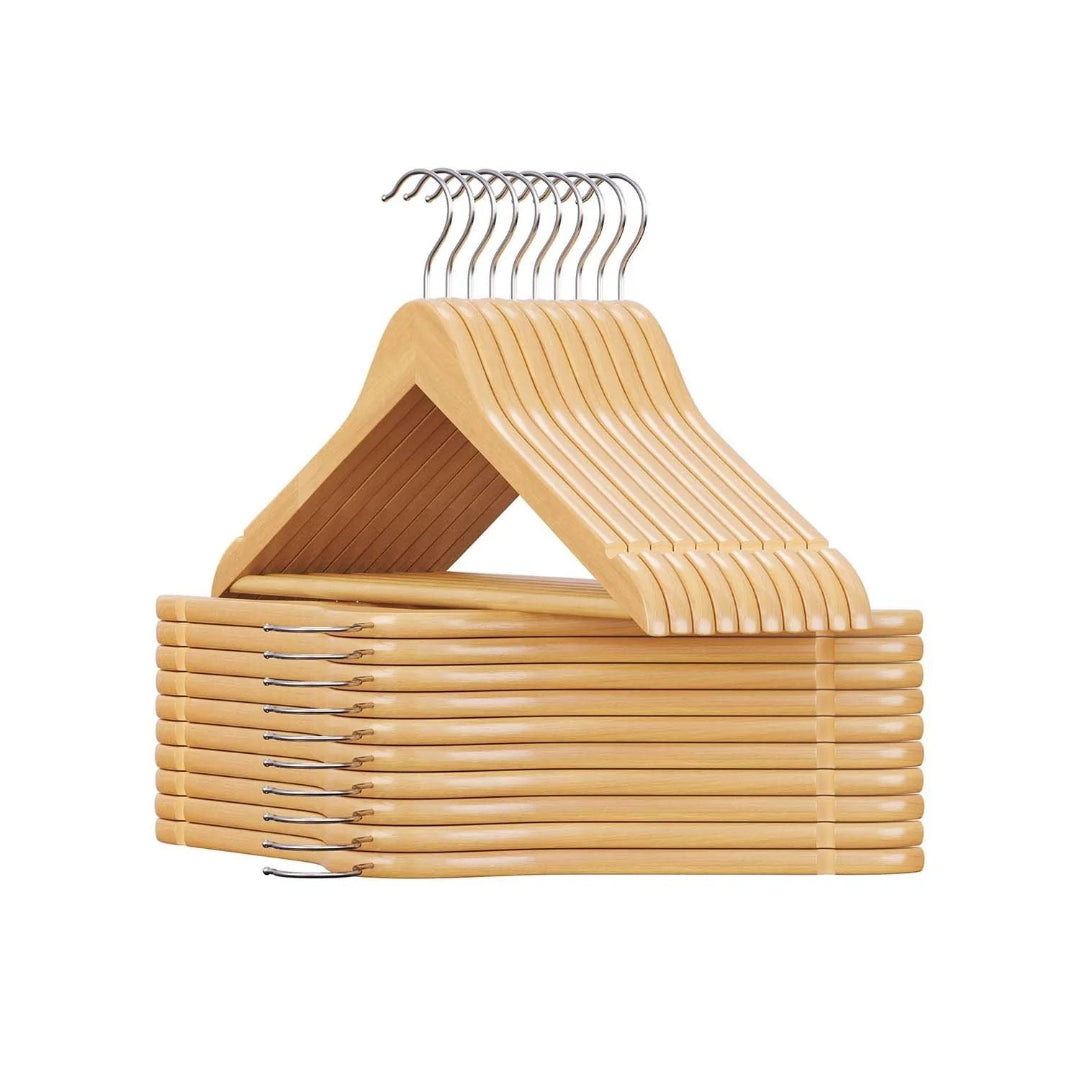 Wood Coat Hangers 20 Pack With Shoulder Notches – product view 2 | Amaraloft