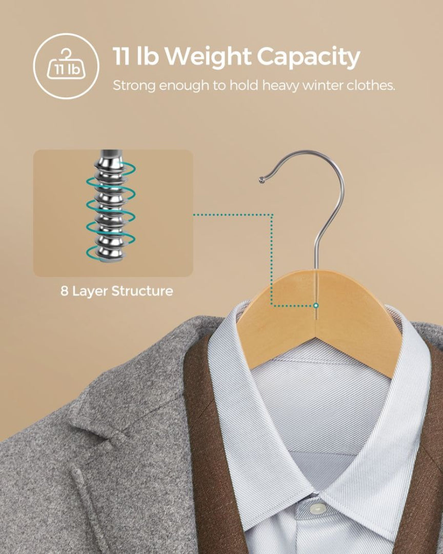 Wood Coat Hangers 20 Pack With Shoulder Notches – product view 13 | Amaraloft