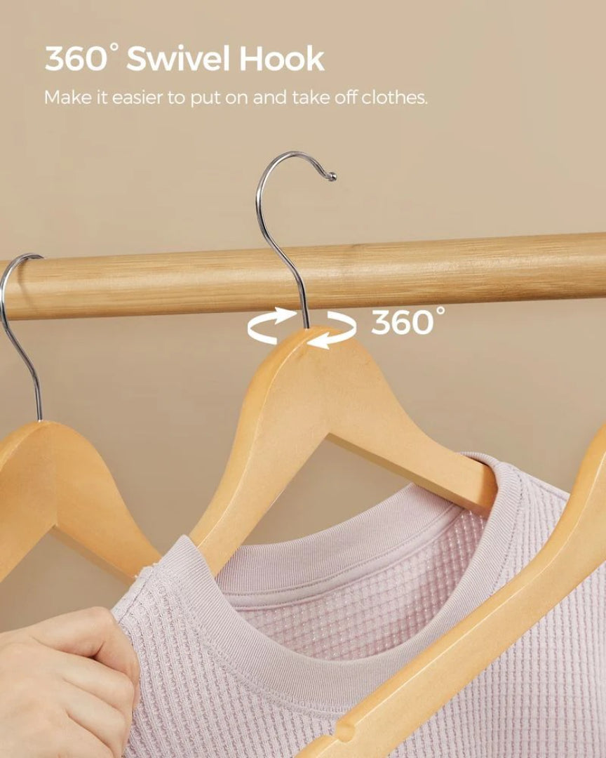 Wood Coat Hangers 20 Pack With Shoulder Notches – product view 15 | Amaraloft