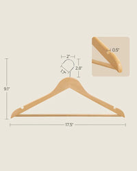 Wood Coat Hangers 20 Pack With Shoulder Notches – product view 16 | Amaraloft