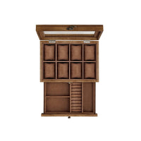 Wood Watch Box With Glass Lid 8 Or 12 Slot Organizer – product view 1 | Amaraloft