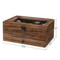 Wood Watch Box With Glass Lid 8 Or 12 Slot Organizer – product view 6 | Amaraloft