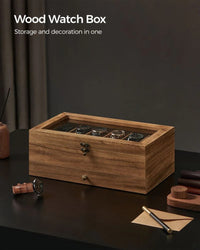 Wood Watch Box With Glass Lid 8 Or 12 Slot Organizer – product view 12 | Amaraloft